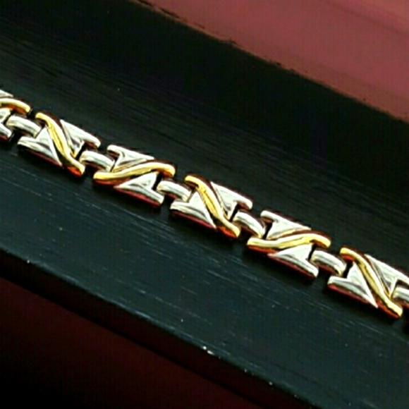 Silver & Gold "S" Link Bracelet - Picture 1 of 3
